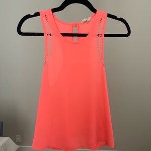bright orange racer back tank top